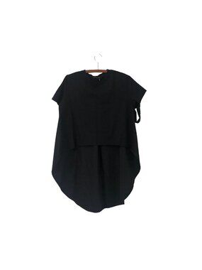 After Market Womens Cut Out Sleeves Black Hi Lo Top Minimalist Modern Size Small